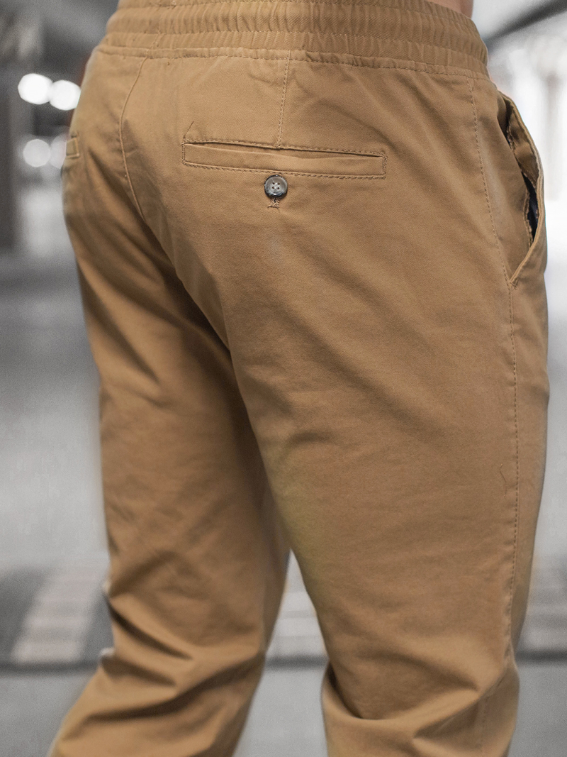 Spodnie męskie chino joggery camelowe OZONEE JB/JP1145/10