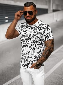 T-shirt męski biały OZONEE O/T1268/1