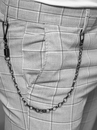 Spodnie męskie chino materiałowe szare OZONEE DJ/550172