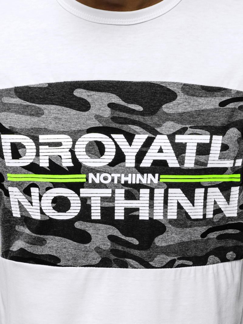 T-Shirt męski biały OZONEE JS/SS10976Z