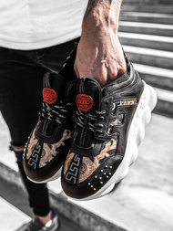 Sneakersy czarno-beżowe OZONEE G/2020