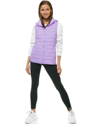 Kamizelka damska pikowana z kapturem jasnofioletowa OZONEE JS/M23039/37