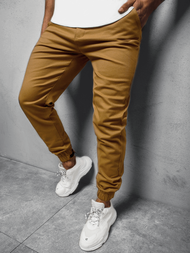 Spodnie męskie chino joggery camelowe OZONEE C/109