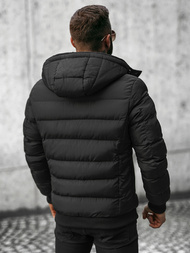 Kurtka zimowa męska pikowana czarna OZONEE JB/JP1185Z