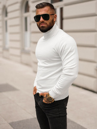 Sweter męski golf biały OZONEE O/GM309