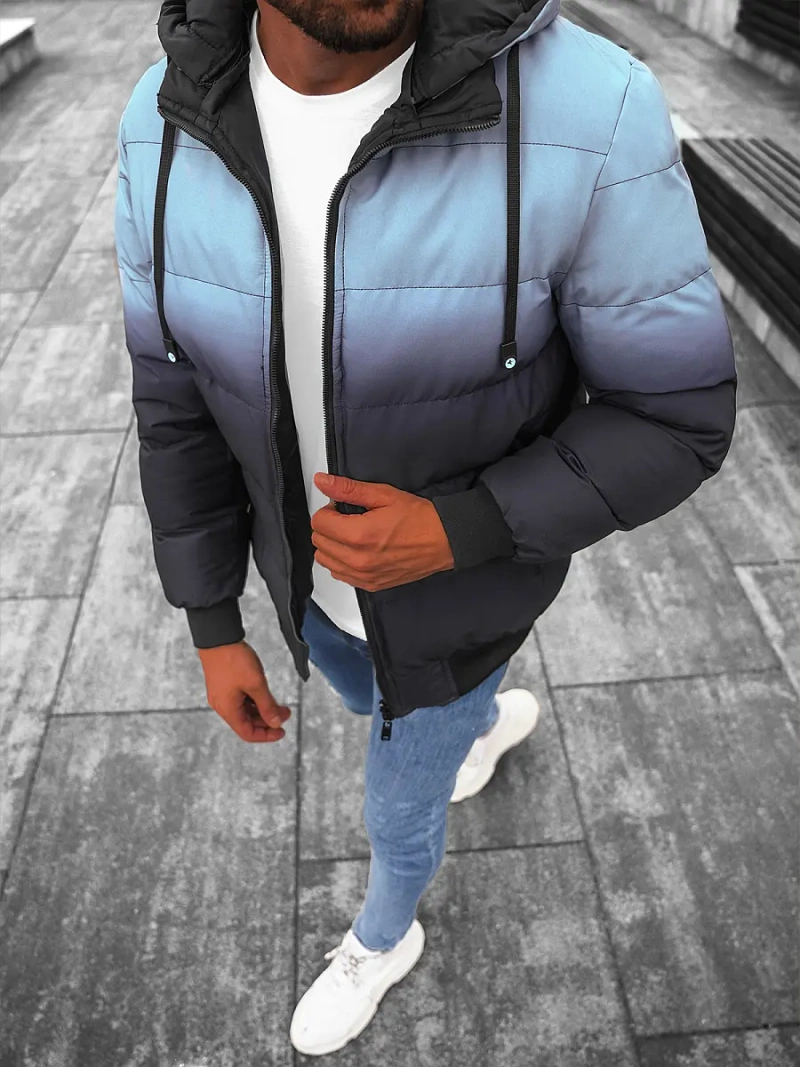 Kurtka zimowa męska dwustronna jasno-niebiesko/granatowa OZONEE JS/M760/105