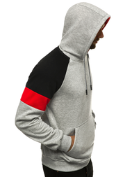 Bluza z kapturem męska szara OZONEE JS/KS2236