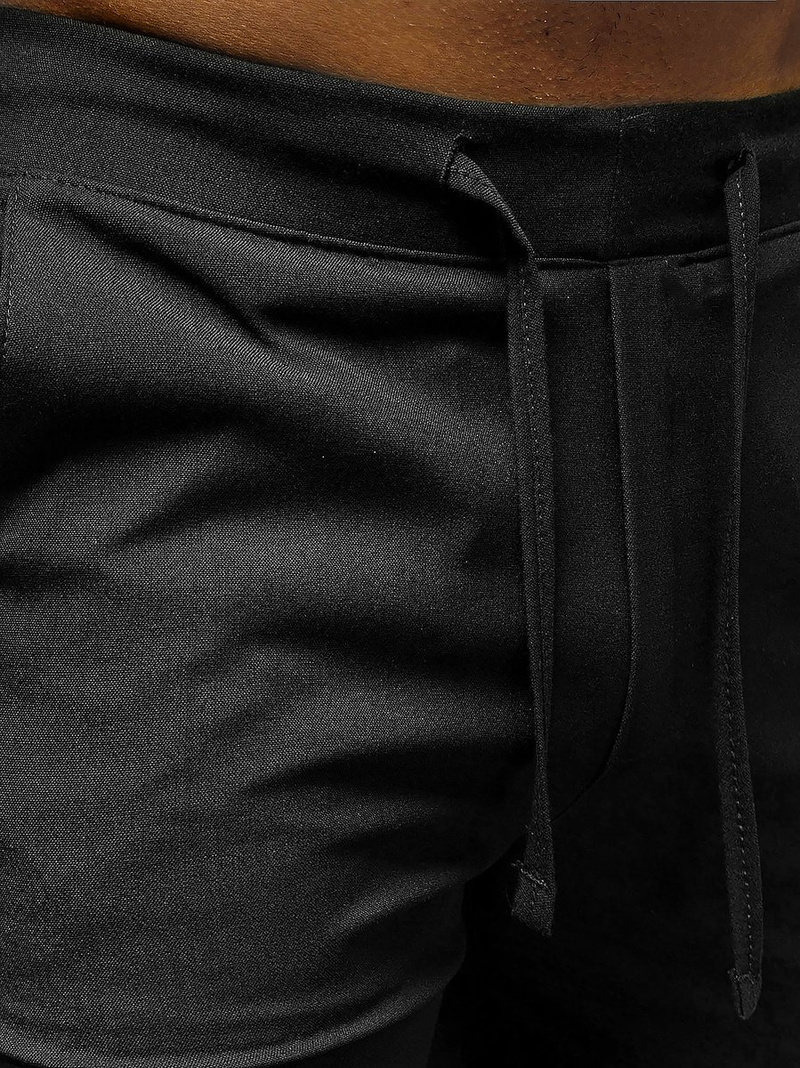 Spodnie męskie chino jogger materiałowe czarne OZONEE DJ/5539
