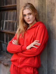 Bluza rozpinana damska czerwona OZONEE JS/W03Z