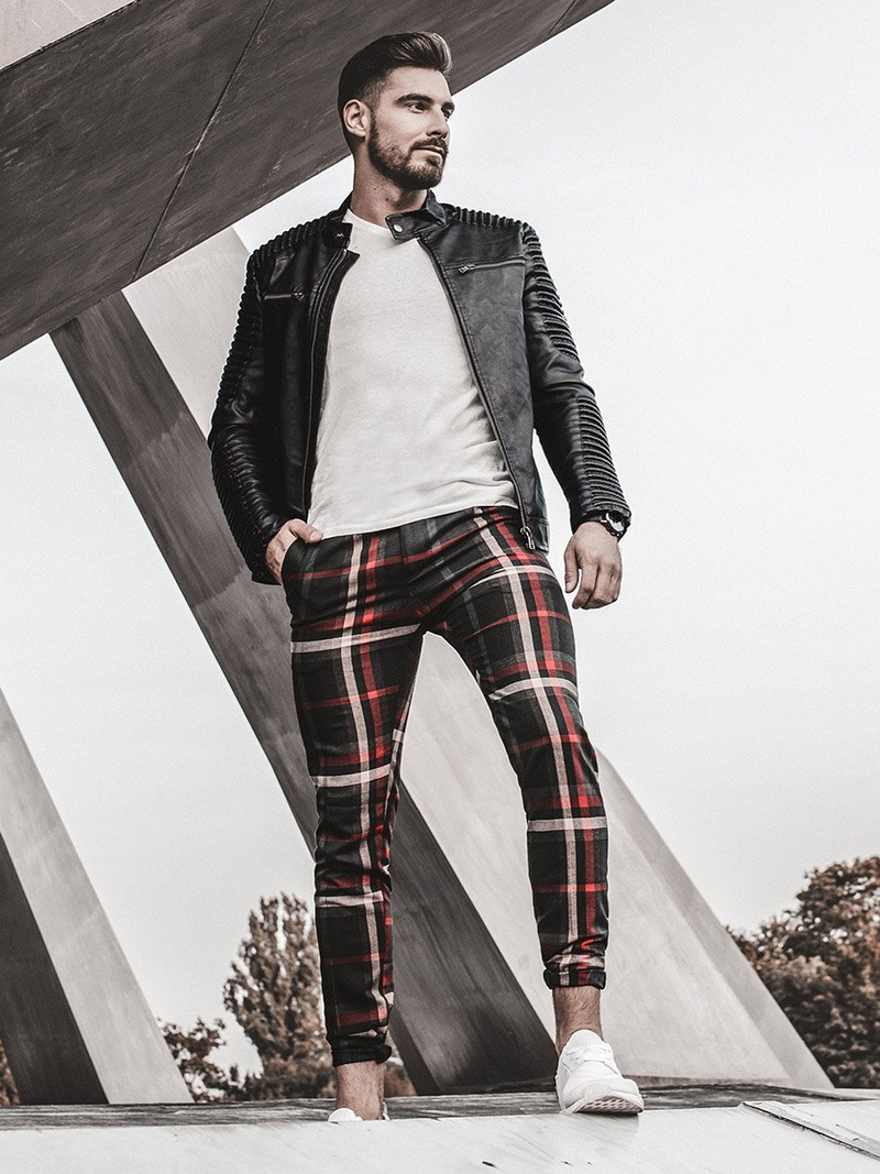 Kurtka skórzana męska czarna OZONEE YD/BF5920107Z