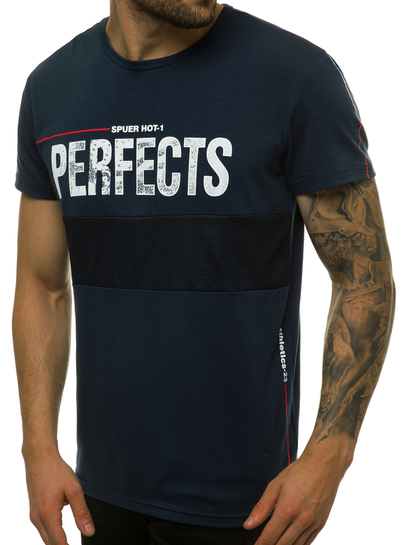 T-Shirt męski granatowy OZONEE JS/SS10908