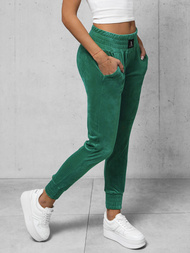 Spodnie dresowe damskie welurowe zielone OZONEE O/CR98106