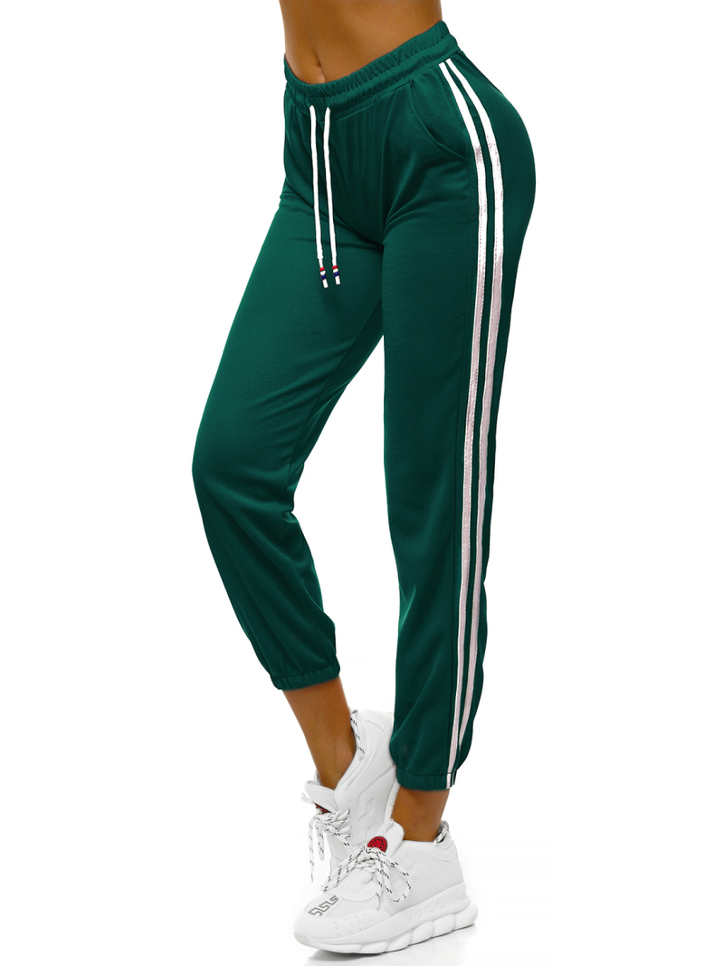 Spodnie dresowe damskie ciemno-zielone OZONEE JS/1020/A18