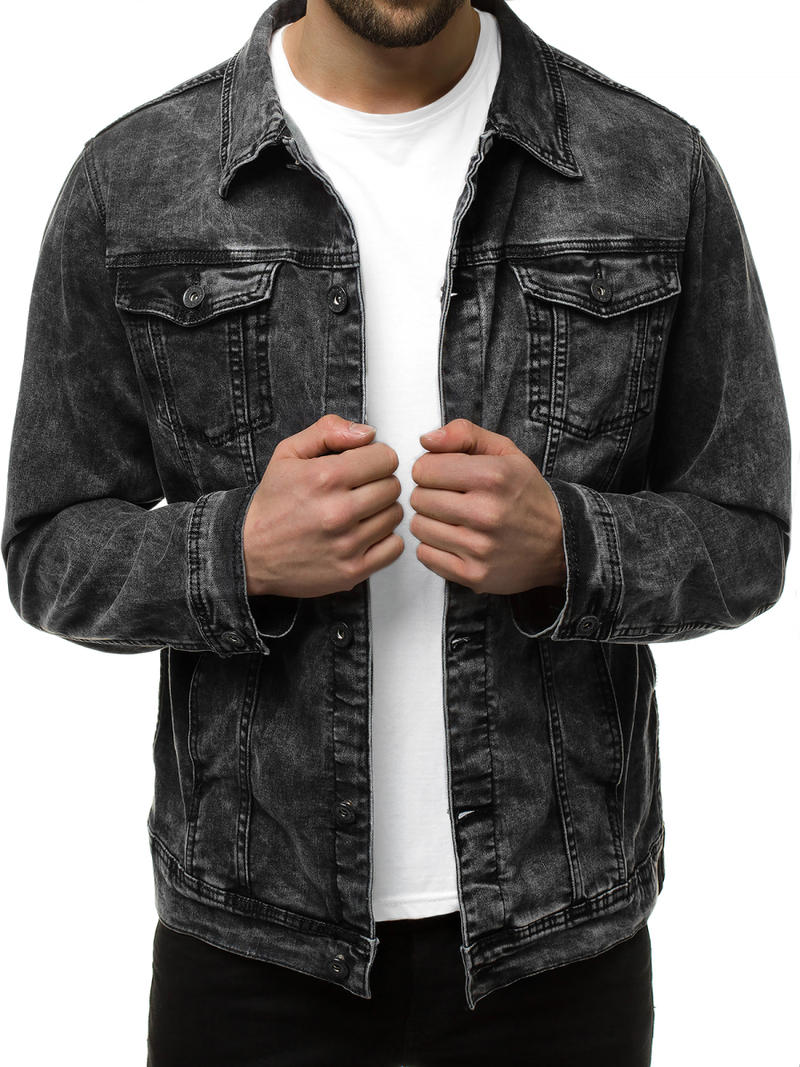 Kurtka męska jeans czarna OZONEE V/19320