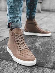 Sneakersy wysokie beżowe OZONEE G/271