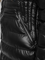 Kurtka zimowa damska z futerkiem czarno-brązowa OZONEE JS/M777/392B