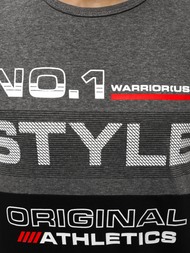 T-Shirt męski grafitowo-czarny OZONEE JS/SS10900Z