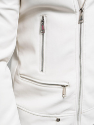 Kurtka skórzana męska ramoneska biała OZONEE O/88121