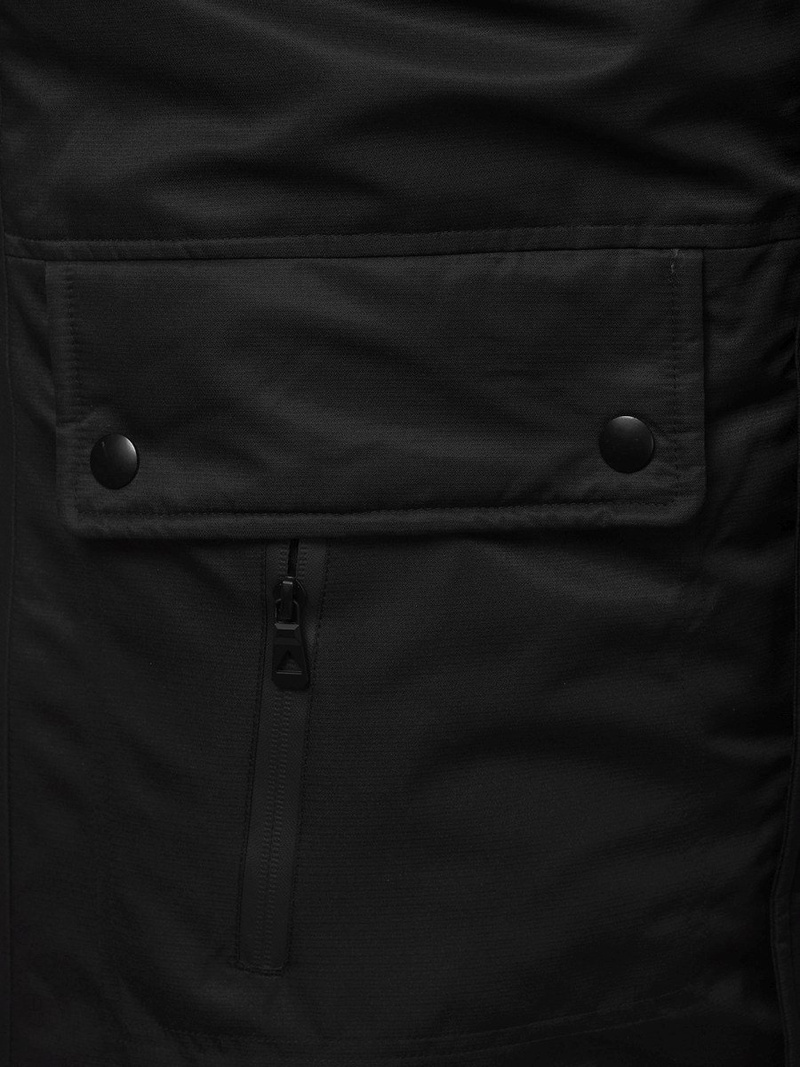 Kurtka zimowa męska parka z futerkiem czarna OZONEE O/99115