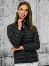 Kurtka przejściowa damska pikowana czarna OZONEE JS/M20311/392