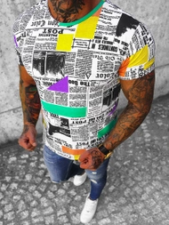 T-Shirt męski z nadrukiem kolorowy OZONEE O/BL49Z