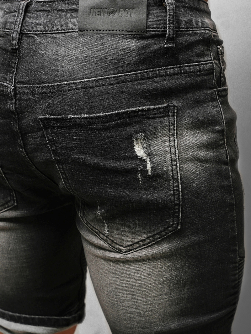 Spodenki męskie jeansowe czarne OZONEE NB/MP0033N