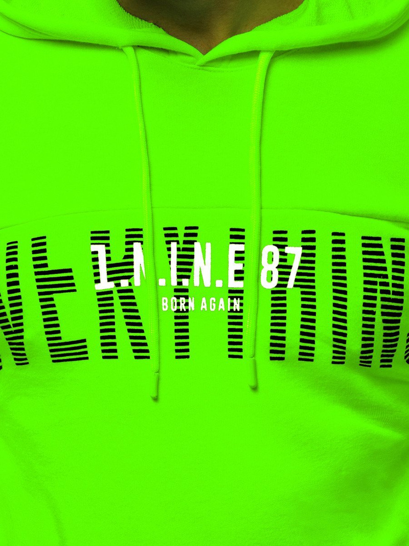 Bluza z kapturem męska zielona-neon OZONEE MACH/3123