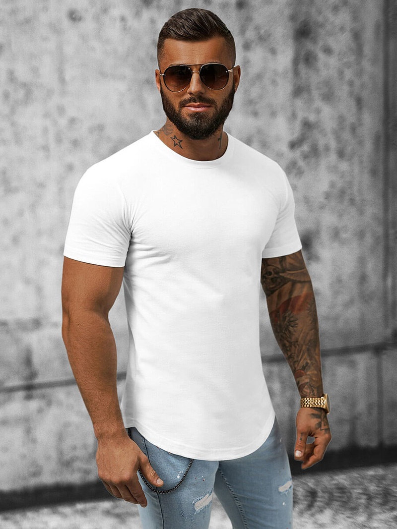 T-shirt męski biały OZONEE B/181227Z