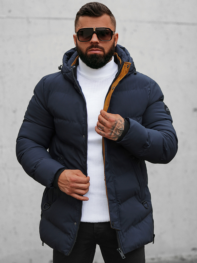 Kurtka zimowa męska pikowana granatowa OZONEE N/7330Z