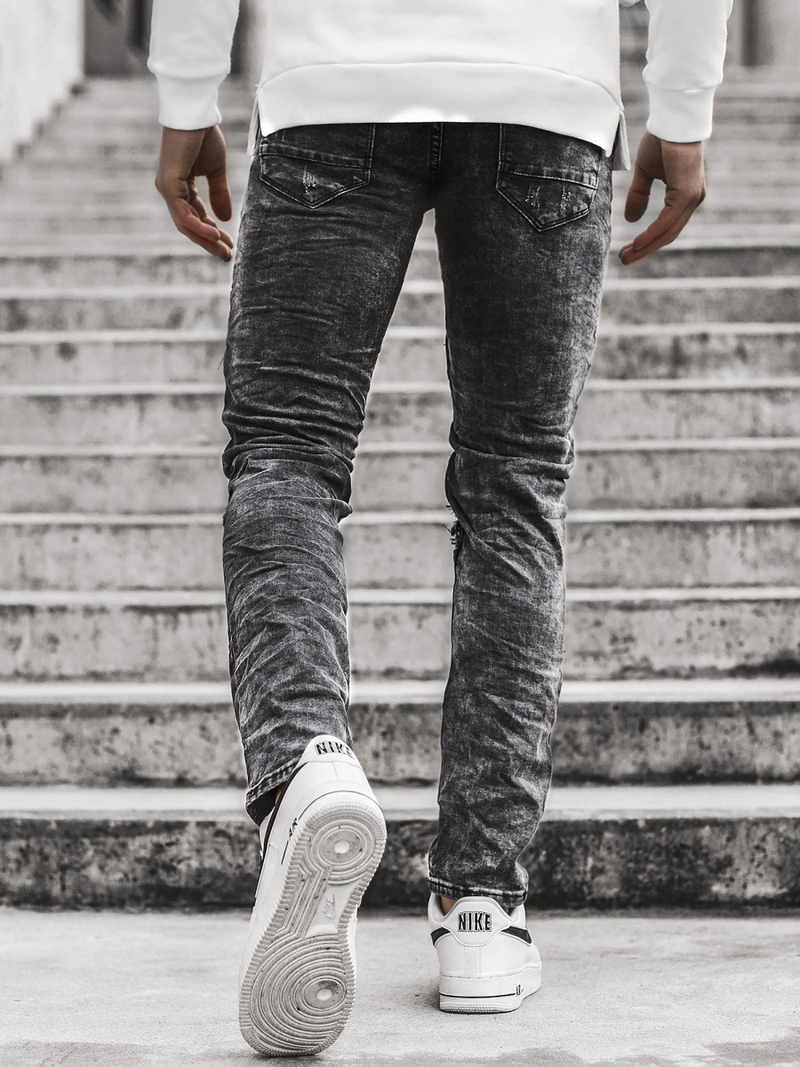 Spodnie męskie jeans czarne OZONEE V/19286