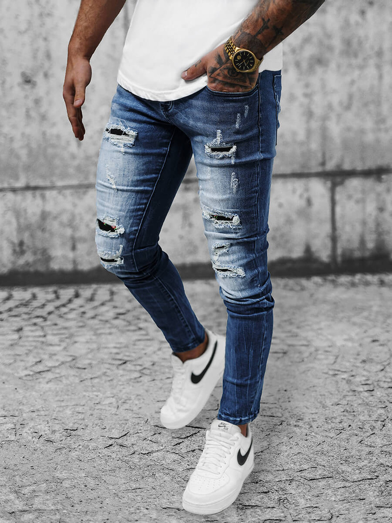 Spodnie jeansowe męskie niebieskie OZONEE NB/MP0026BZ