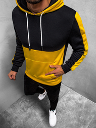 Bluza męska z kapturem czarno-żółta OZONEE JS/KS2165Z