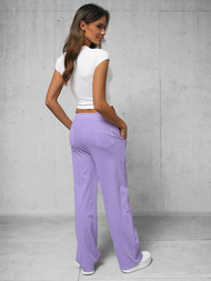 Spodnie jeansowe damskie wide leg fioletowe OZONEE O/330097