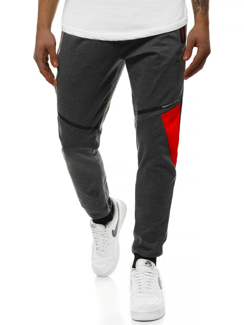 Spodnie dresowe męskie grafitowe OZONEE JS/AM106