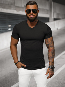 T-shirt męski slim fit czarny OZONEE NB/MT3099