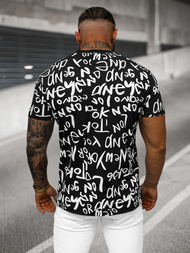 T-shirt męski czarny OZONEE O/T1268/3