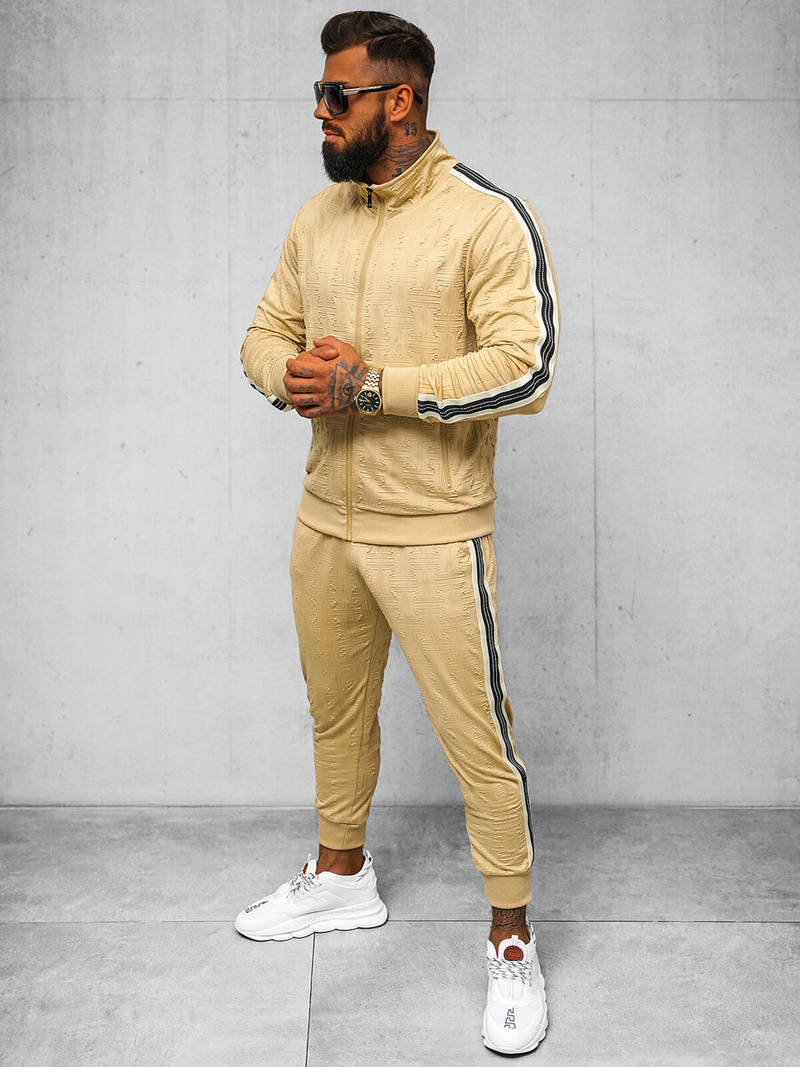 Komplet dresowy męski beżowy OZONEE O/3C101/2