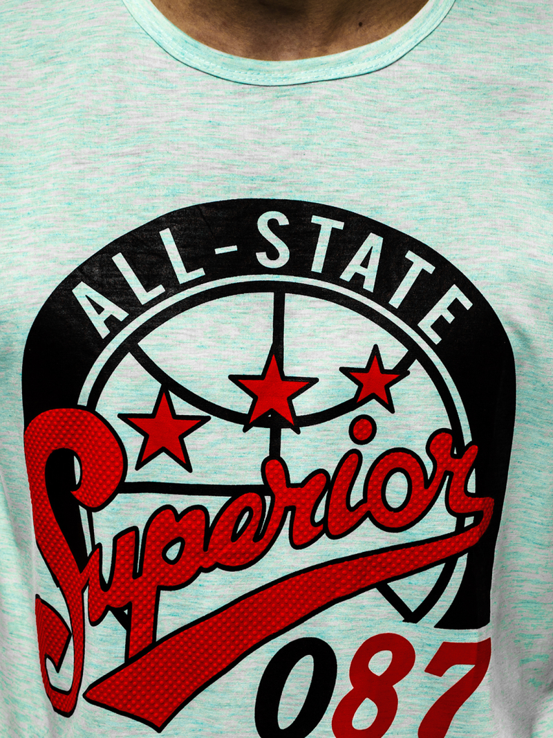 Футболка чоловіча м'ятна OZONEE JS/KS2043Z