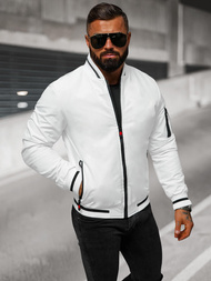 Kurtka męska bomberka biała OZONEE JS/84M3034/281