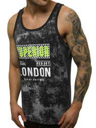 T-Shirt męski bez rękawów czarny OZONEE JS/SS11037