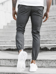 Spodnie męskie chino joggery grafitowe OZONEE DJ/5255/21Z