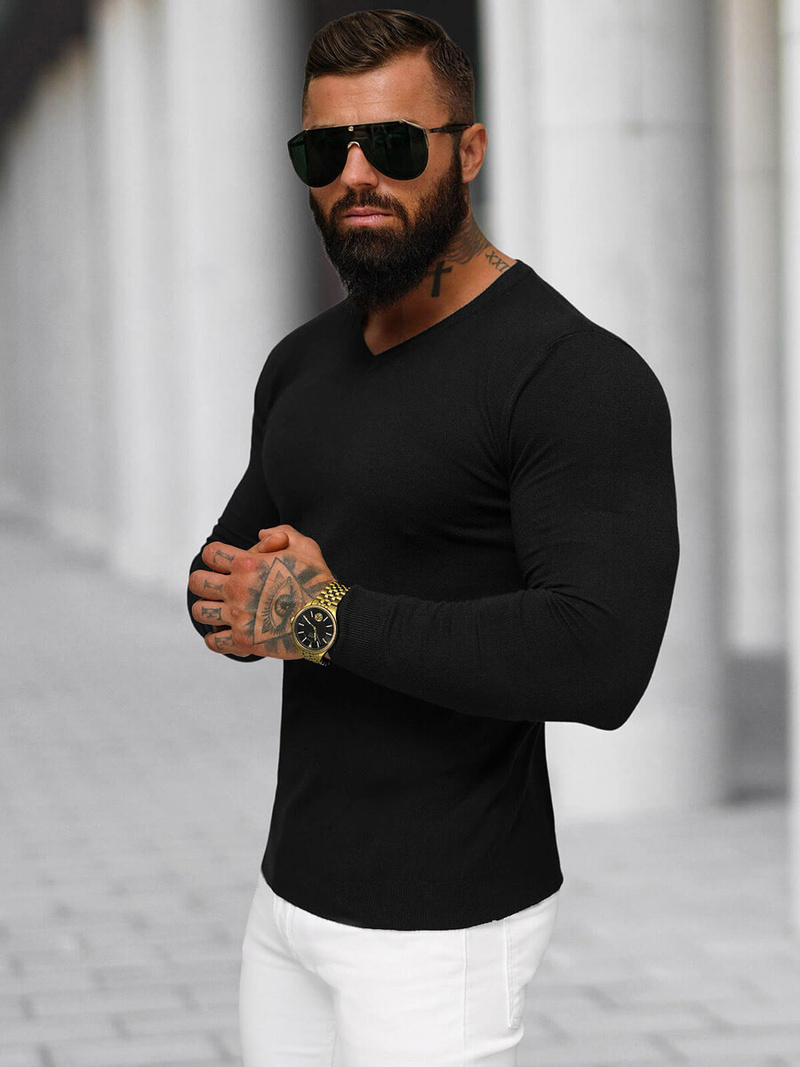 Sweter męski czarny OZONEE NB/MMB601/4Z