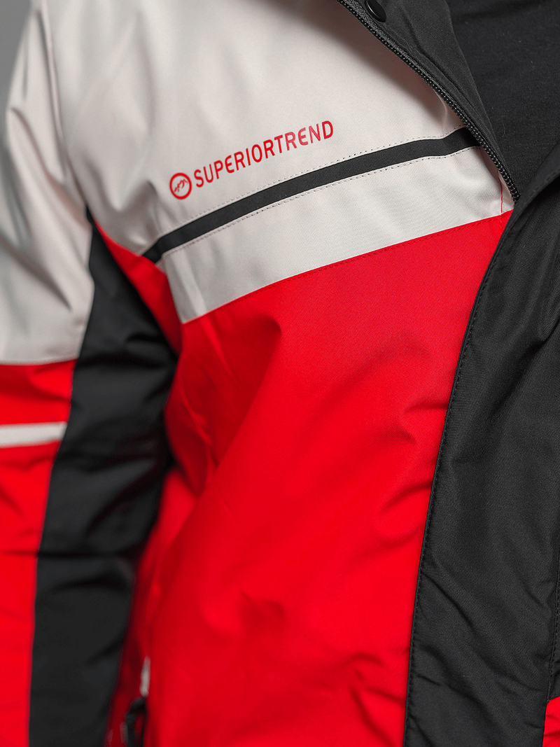 Kurtka przejściowa męska czerwono-czarna OZONEE JS/M35/275