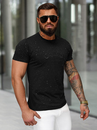 T-shirt męski slim fit czarny OZONEE O/QQ1386