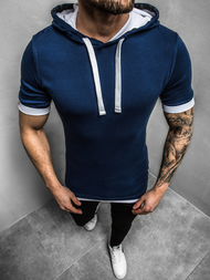 T-Shirt z kapturem męski indygo OZONEE O/1273Z