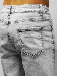 Spodnie jeansowe joggery męskie szare OZONEE DP/780