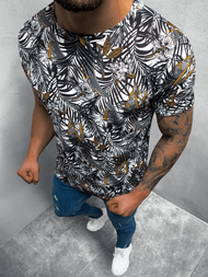 T-Shirt męski biało-czarny OZONEE O/BL61