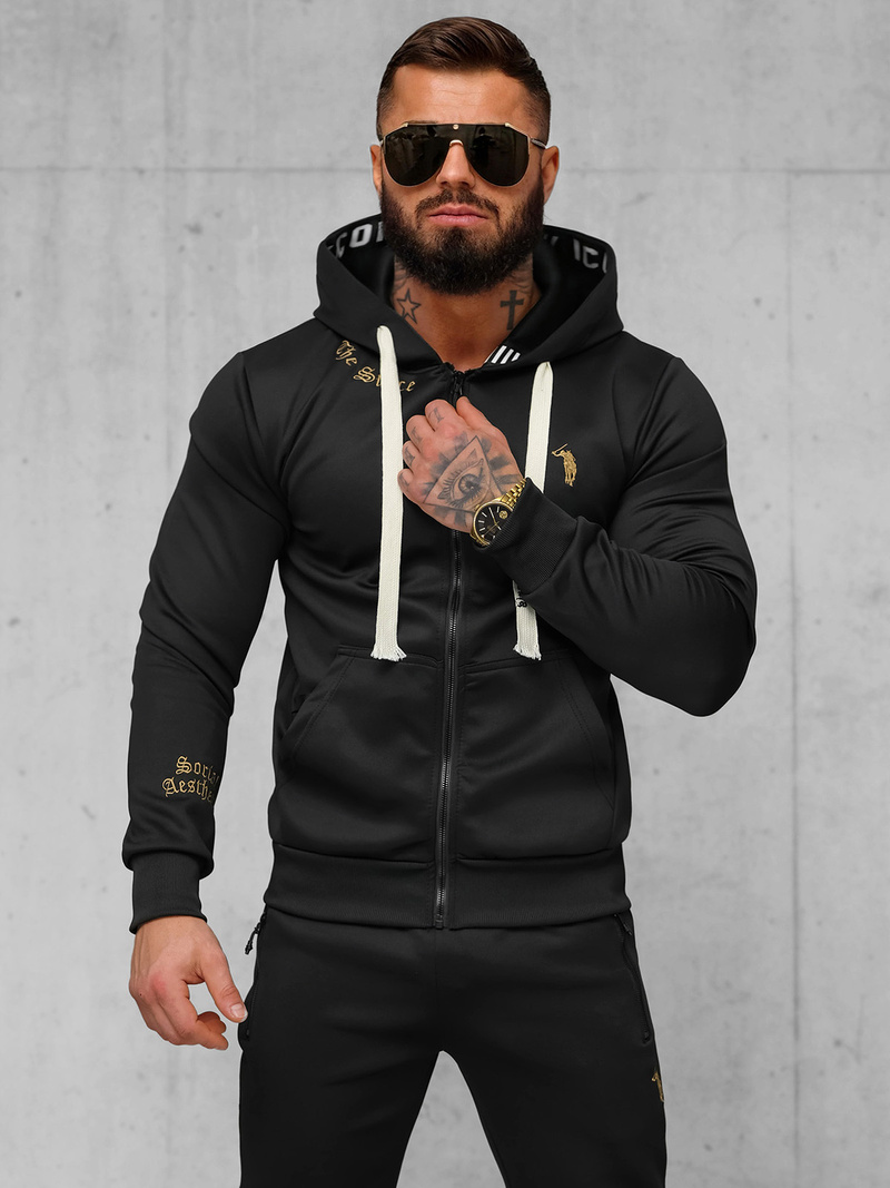 Komplet dresowy męski czarny OZONEE O/LN11675