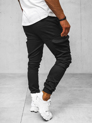 Spodnie męskie chino joggery czarne OZONEE O/475