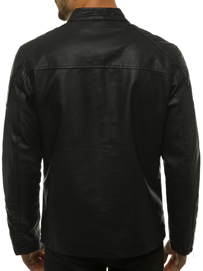 Kurtka skórzana męska czarna OZONEE JB/JP1151